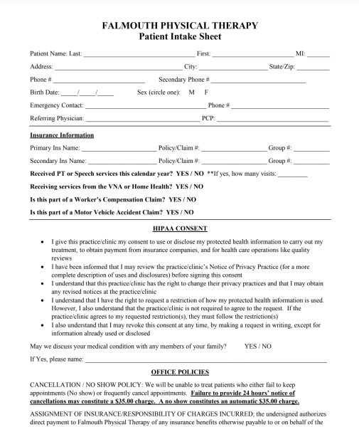 Patient Intake Form 020323